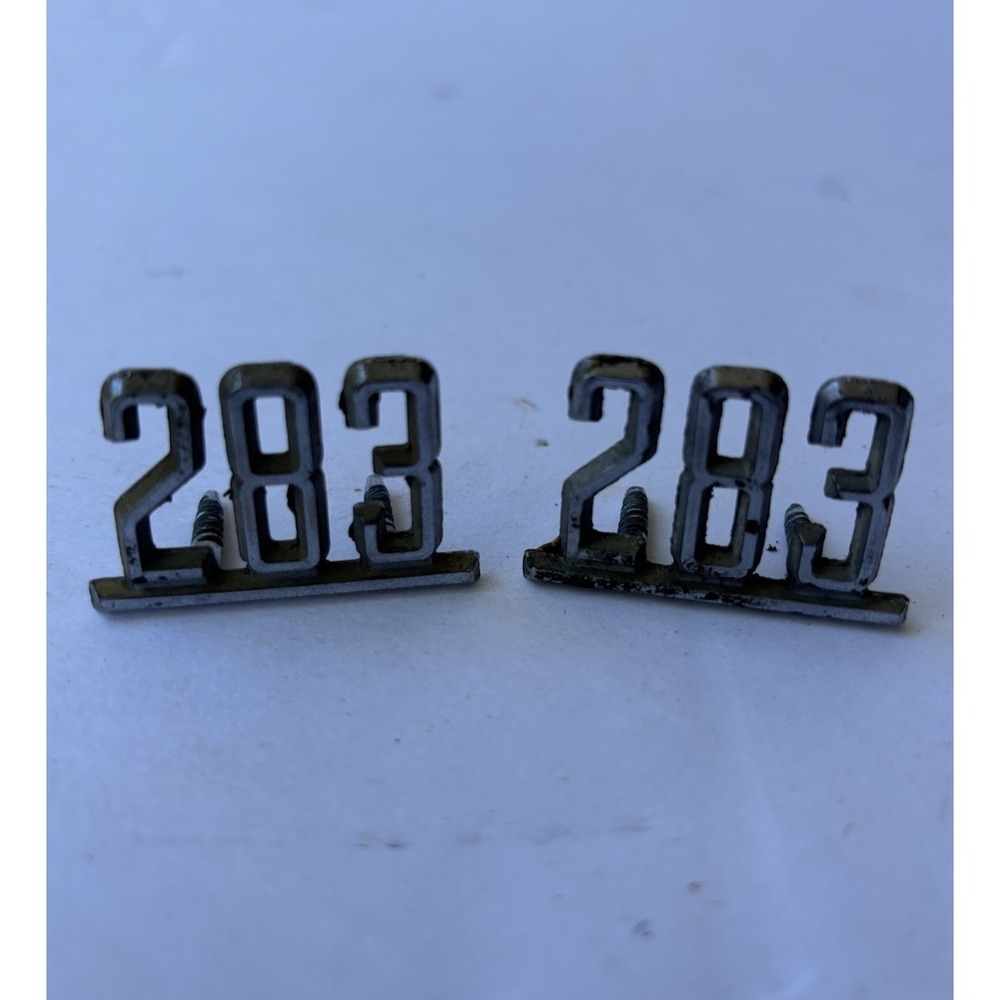 Chevy‎ 1964-1966 Impala Nova Chevelle 283 Fender Emblem Pair GM 3863852 OEM SBC